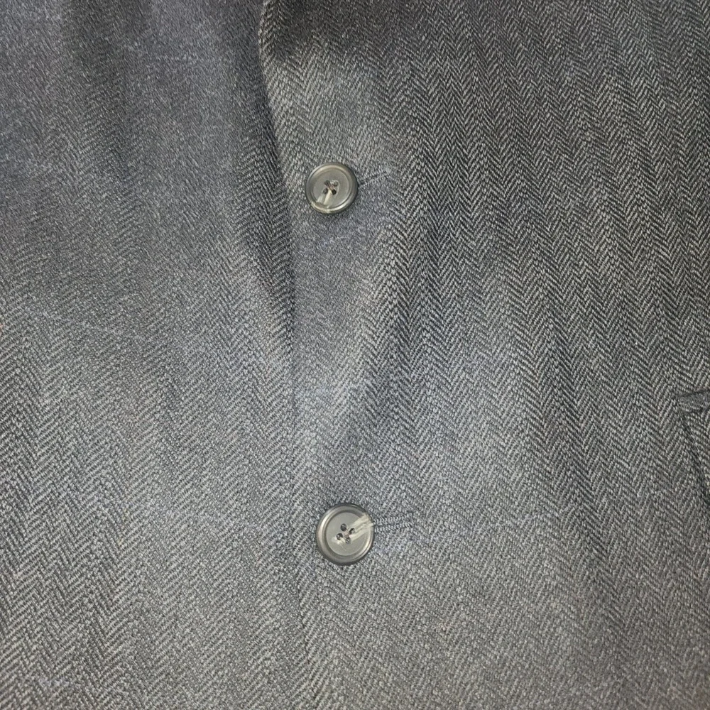 Ralph Lauren Mens 48R Charcoal Grey Herringbone Pure New Wool Sport Coat Blazer